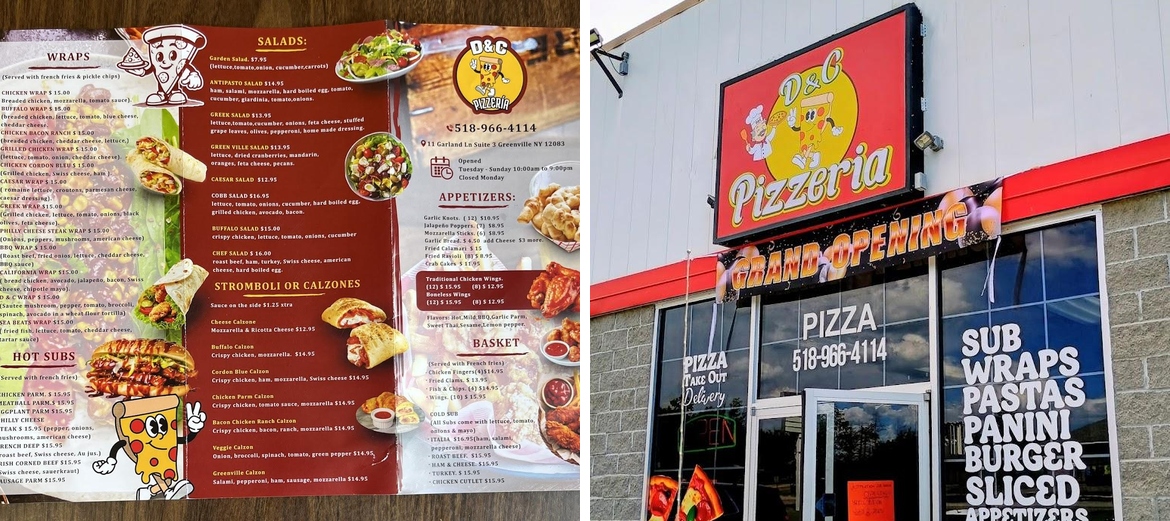 D & C Pizzeria Menu